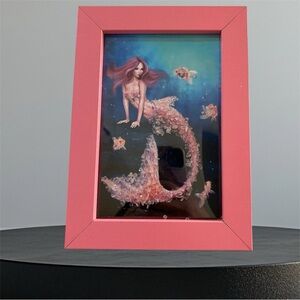 HANDMADE- PINK ROSE QUARTZ CHIP MERMAID 🧜‍♀️ PAINTING 🖼️